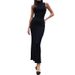 ng2510292 Cross-Border Knitted High-Neck Sleeveless Bodycon Spring Summer New Mid-Length Elegant French Style European And_ecoleips.com