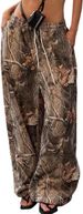 K American Style Youth Women's Fashion Leisure Elastic Waist Camouflage Printed Slim-fit Wide-leg Floor-length Trousers. No Accessories_ecoleips.com