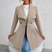 Women’s Slim-Fit Wool Blend Coat – Mid-Length Pea Coat (Single-Button, Wrinkle-Resistant, Beige/Black/Caramel/Red)_ecoleips.com