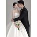 French-style Strapless Light Wedding Brides, 2026 New Model, Satin Main Fabric, High-quality Texture, Simple Petite_ecoleips.com
