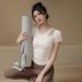 Nude Feel Skin Friendly Short Sleeve Sportswear Top With Bra Pads For Pilates Yoga High End Women's T-Shirt New Spring Style_ecoleips.com
