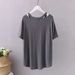 Women's Clothing Plus Size Off Shoulder T Shirt 300 Pounds Fat Mm Summer Thin Short Sleeved Bottoming Shirt_ecoleips.com