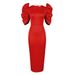 Women's Clothing Hollow Pleated Solid Color High Waist Banquet Event Evening Dress Female Party Dress_ecoleips.com