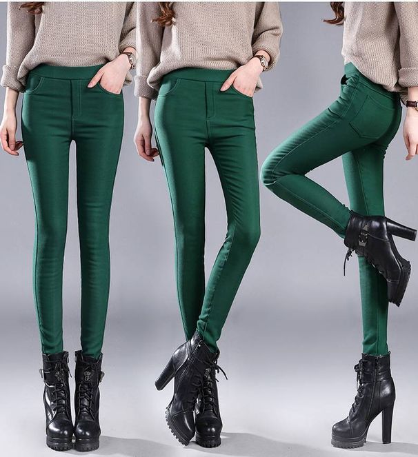 Women's Clothing Plush And Thickened Leggings For Outer Wear Tight Trousers_ecoleips.com