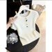 Trendy Women's Color Blocked Short Sleeved Sweater Slimming Duffle Top Knitwear For Summer New Style_ecoleips.com