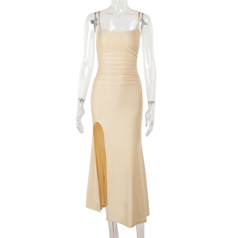 Women's Clothing Suspender Sexy Split Fishtail Dress Female R Temperament Slim Dress Long Skirt_ecoleips.com