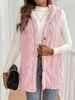 Women's Solid Color Plush Hooded Cardigan Button Down Outerwear For Autumn Winter Popular_ecoleips.com