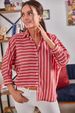 Women's Clothing Retro Striped Shirt New Holiday Sun Protection Loose Casual Shirt_ecoleips.com