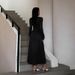 YJ24330 Women's Elegant Slim Fit Long Dress European American Style Pure Alluring Square Neck Tie A-Line Summer New 2024_ecoleips.com