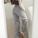 SC European And American Style Cross-Border 2025 Spring New Versatile Draped Lazy Straight Loose High-Waisted_ecoleips.com