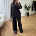 Women's Clothing Elegant Casual Two-Piece Set High Waist Wide Leg Pants With Belted Top Stretchy Comfortable Office Daily Wear (Multiple Colors Sizes)_ecoleips.com