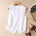 Women's Clothing new fashion short cotton and linen vest single layer vest retro casual ladies sleeveless cardigan top_ecoleips.com
