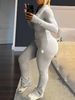 European And American Autumn And Winter New Solid Color Women's Round Neck Long Sleeve Pants Suit_ecoleips.com