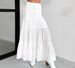 Patchwork Bohemian Style Long Skirt For Women High Waisted Casual Drawstring A-Line European American Style Summer Skirt_ecoleips.com