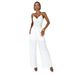 CY901910 Women's Sleeveless Wide-Leg Jumpsuit, Solid Color Stretchy Tank Romper For Casual And Dressy Occasions_ecoleips.com