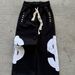 Women's Trendy Casual Pants With Personalized Graffiti Embroidery Patches Stretch Trousers_ecoleips.com