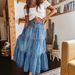 Bohemian A-Line Layered Cake Denim Skirt for Women European And American Cross-Border Style 25 Years New Products 8922_ecoleips.com