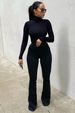 Women's High-Waisted Flared Jeans Washed Stretchy Slim Fit Cotton Denim With Pockets Casual Fashion_ecoleips.com