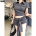 Tall 2025 Summer New Versatile Comfortable Slim Fit Short Top And Shorts Two-Piece Set For Women_ecoleips.com