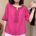 Summer Dopamine Outfits: Artistic And Retro Cotton And Linen Short-Sleeved T-Shirts With A Casual Top Feel_ecoleips.com