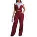 European And American Style Women's Sleeveless Shirt Suit AL307 Faux Two Piece Set OL Summer Clothing for Ladies_ecoleips.com