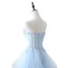 Blue Tube Top Evening Dress Student Art Exam Performance Graduation Dance Party Temperament Annual Dinner Host Dress_ecoleips.com