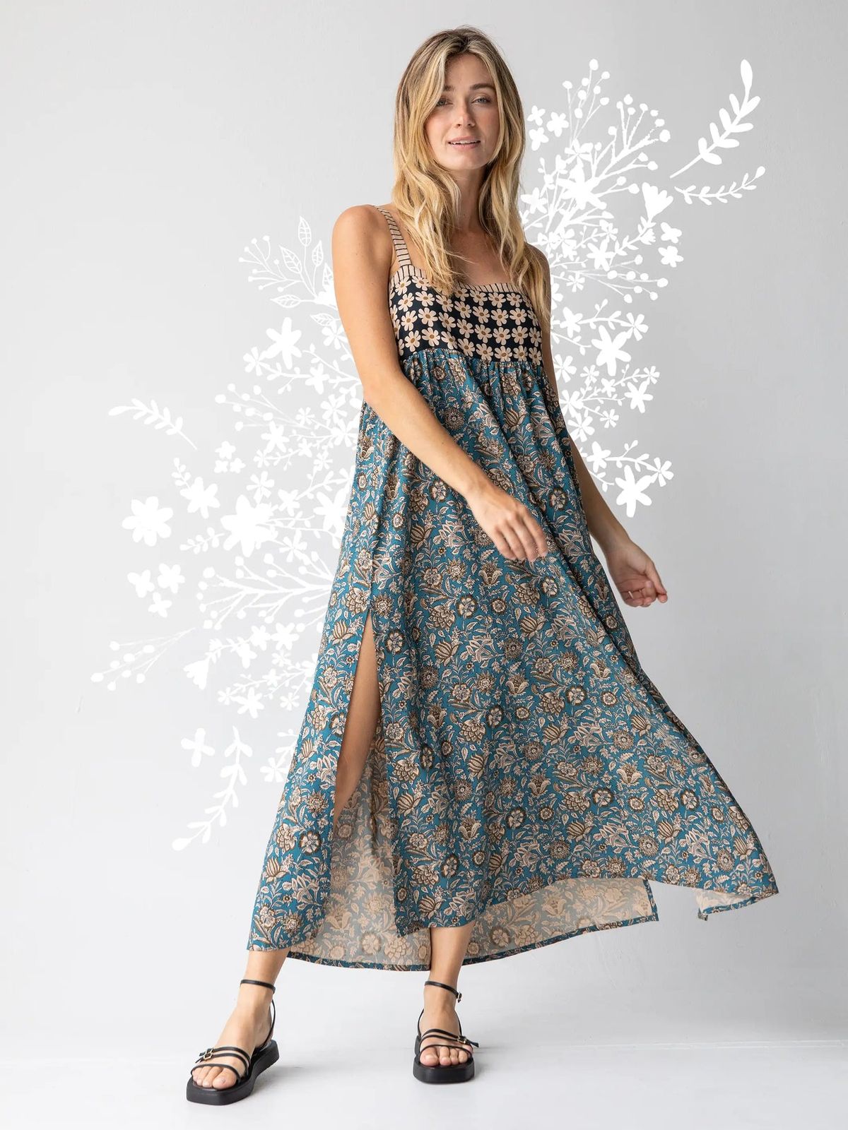 New Bohemian-style Halter Print Long Dress For Spring/Summer 2025 - An Eye-catching Choice For Vacation And Beach Outings_ecoleips.com