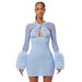 Sexy Mesh Cutout Long-Sleeve Bodycon Dress – Faux Fur Sleeves & Figure-Hugging Fit (Sultry & Chic For Night Out & Winter Parties)_ecoleips.com