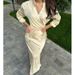 European American Cross-border Ready-to-ship Women's Clothing 2025 New Fashion Elegant Satin Long-sleeve Tie-up Top And_ecoleips.com