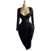Women's Clothing Spring New Style Elegant Square Collar Lace Long Sleeve High Waist Slim Medium Length Dress_ecoleips.com