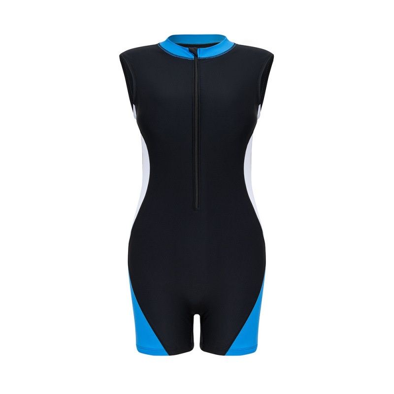 Aria Basics Sports-style European And American One-piece Zipper Slim-fit Sports Swimsuit, New Tight-fitting Women's Clothing_ecoleips.com