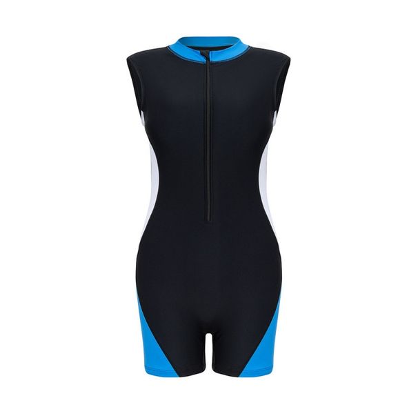 Aria Basics Sports-style European And American One-piece Zipper Slim-fit Sports Swimsuit, New Tight-fitting Women's Clothing_ecoleips.com