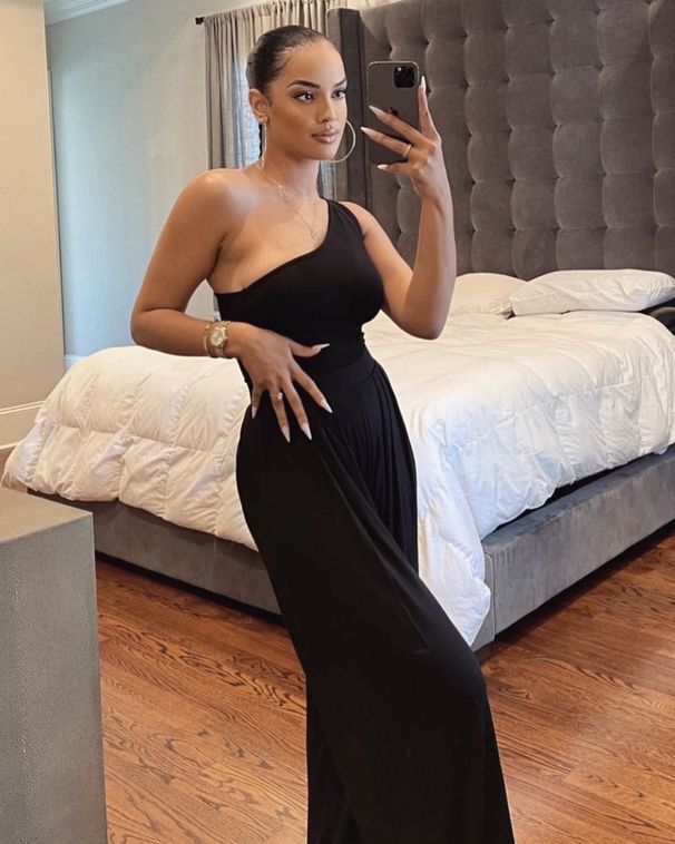 Women's Jumpsuit, The Same Style As The Internet Celebrity, Simple And Sexy One-shoulder Asymmetrical Jumpsuit_ecoleips.com