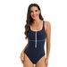 Women's Clothing Swimsuit Sports Competitive Racing Swimsuit Conservative Triangle Swimsuit Beautiful Back One Piece Swimsuit_ecoleips.com