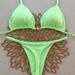 Cherry Star Leopard Dot Lace up Bikini Sexy Two Piece Swimsuit for Women European American Style Beach Vacation Clothing_ecoleips.com