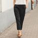 Suitable For All Seasons Spring And Autumn New Linen Loose Straight Leg Slimming Carrot Harem Plus Size Women's Nine-point Casual Pants_ecoleips.com