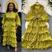 Women's Clothing New Elegant Skirt Spring Dress High End Retro Lapel Lantern Sleeve Waist Ruffle Pleated Dress For Women_ecoleips.com