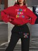 Women's Autumn And Winter Fashionable Casual MANANA Pattern Printed Thick And Plush Warm Hooded Sweatshirt+sports Pants Set-767_ecoleips.com