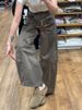 Women's Utility Cargo Pants – Military Green Oversized Wide-Leg Trousers With Multi-Pockets (Regular/Tall Length)_ecoleips.com