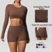 Women's Clothing Solid Color Double Sided Sanded Breathable Tight Yoga Suit Sports Running Fitness Eight Piece Set_ecoleips.com