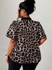 Curvy Women Heart Print Contrast Ruffle Bow Neck Blouse, Romantic Chic Spring Summer Date Party Shirt_ecoleips.com