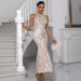 European And American Sexy Women's Sequined Dress Strapless Backless Long Fishtail Skirt Party Dress_ecoleips.com