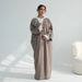 Voya Plus Size Modest Muslim Long Sleeve Abaya Cardigan – Loose Fit Solid Color Open Front Chiffon Abaya For Women (Sage Green)_ecoleips.com