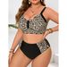 New 2025 European And American plus Size Bikini High Waisted Stylish Sexy Plaid Print Two Piece Swimsuit for Women_ecoleips.com