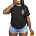 Women's Clothing Women's Slim Fit Casual T-Shirt Letter Print Style Comfortable Round Neck Short Sleeve Street Fashion Summer Top_ecoleips.com