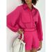 Niche Dragon Fruit Color Commute Women's Spring/Summer Set: Short Pants & Shirt Two-Piece_ecoleips.com