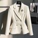 Spring 2026 Women's Small Suit Jacket Black/White Casual Slim Fit High End Young Elegant Fashion Versatile Short Style Blazer Top_ecoleips.com
