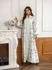 Women's Long Robe With Print And Beads, Plus Size Dress, Fashionable Outerwear, Elegant And Stylish, Perfect For Special Occasions_ecoleips.com