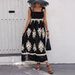 2024 Cross-Border European And American Fashion Hot-Selling Women's Beach Vacation Style Printed Strapless Dress_ecoleips.com