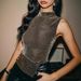 Cross-border European And American Sleeveless Sexy Slim-fit Rhinestone Hot Girl Tank Top Women's Clothing_ecoleips.com